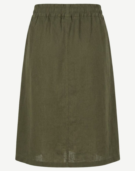 Corfu Womens Linen Breeze Skirt - Olive