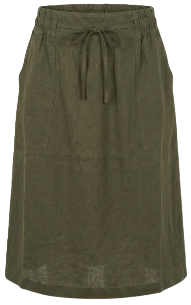 Load image into Gallery viewer, Corfu Womens Linen Breeze Skirt - Olive
