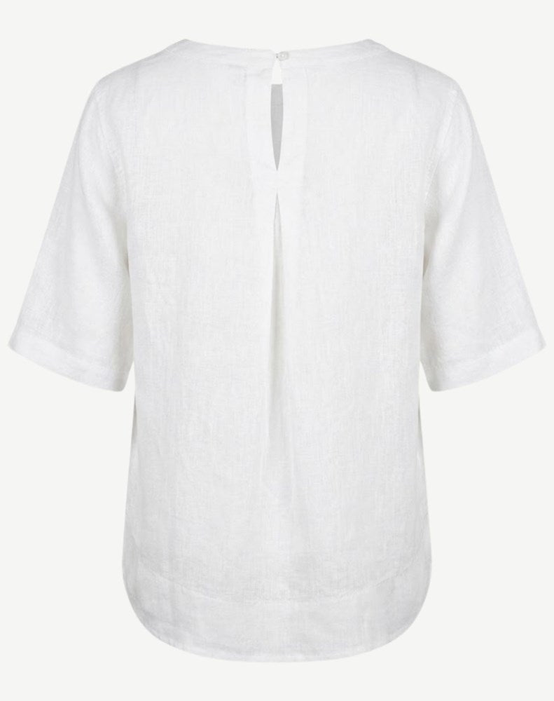 Load image into Gallery viewer, Corfu Womens Linen Breeze Blouse - White
