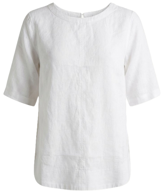 Corfu Womens Linen Breeze Blouse - White