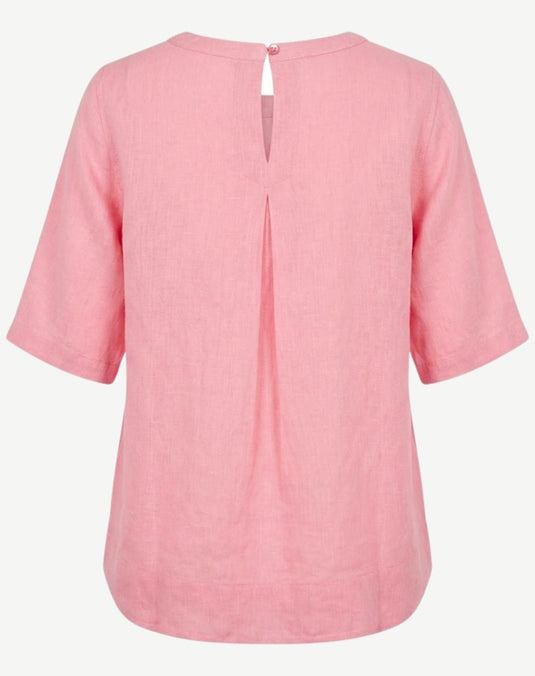 Corfu Womens Linen Breeze Blouse - Sakura