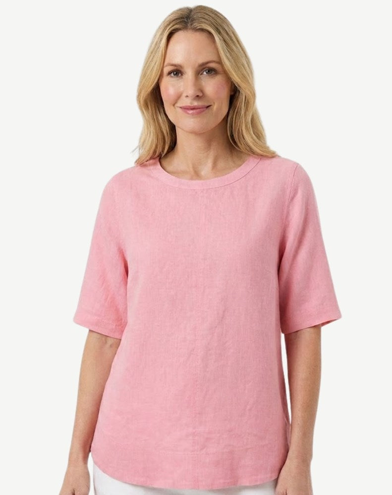 Load image into Gallery viewer, Corfu Womens Linen Breeze Blouse - Sakura
