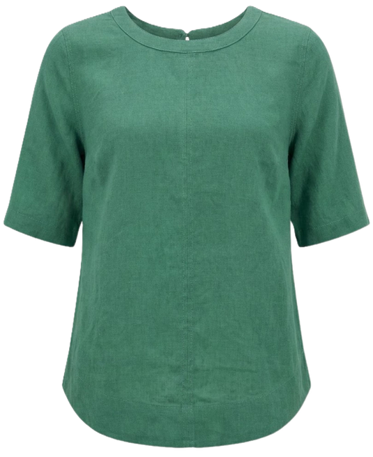 Corfu Womens Linen Breeze Blouse - Seafoam