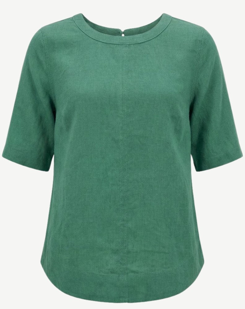 Load image into Gallery viewer, Corfu Womens Linen Breeze Blouse - Seafoam

