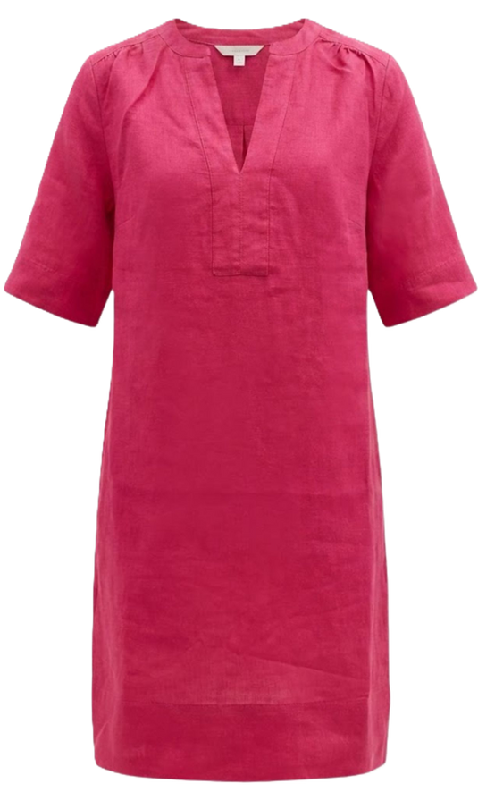 Corfu Womens Linen Breeze Dress - Berry