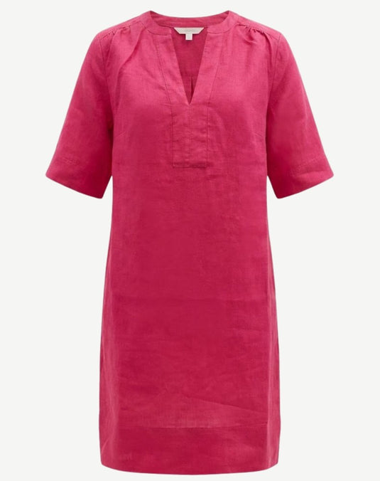 Corfu Womens Linen Breeze Dress - Berry