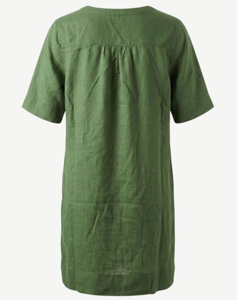 Load image into Gallery viewer, Corfu Womens Linen Breeze Dress - Fern

