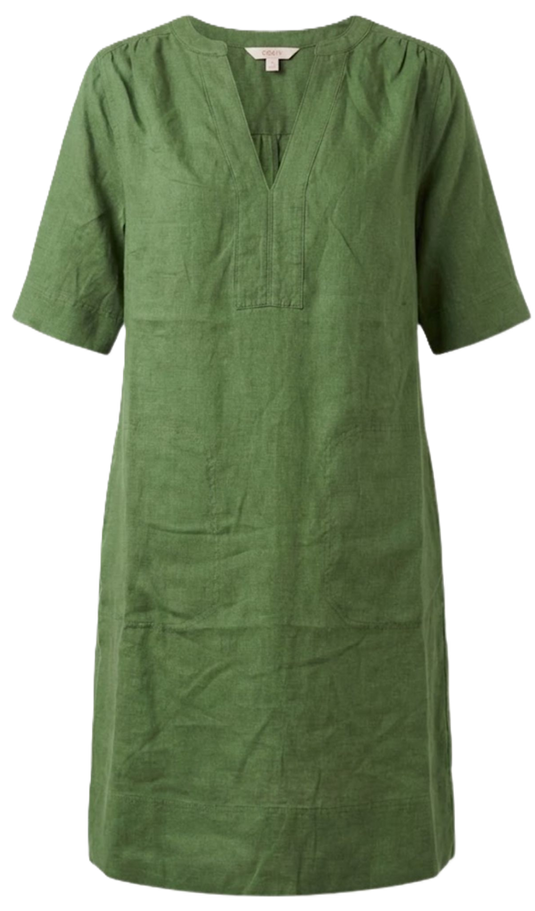 Corfu Womens Linen Breeze Dress - Fern