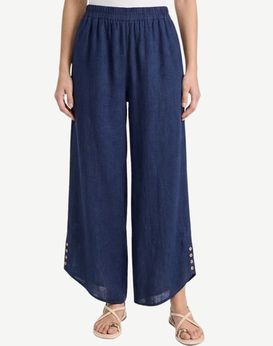 Corfu Womens Crepe Georgette Pants - Navy