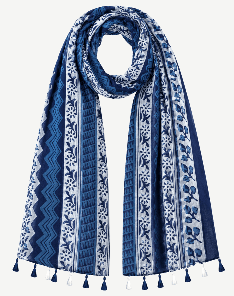 Load image into Gallery viewer, Corfu Womens Summer Scarf - Navy Nexus
