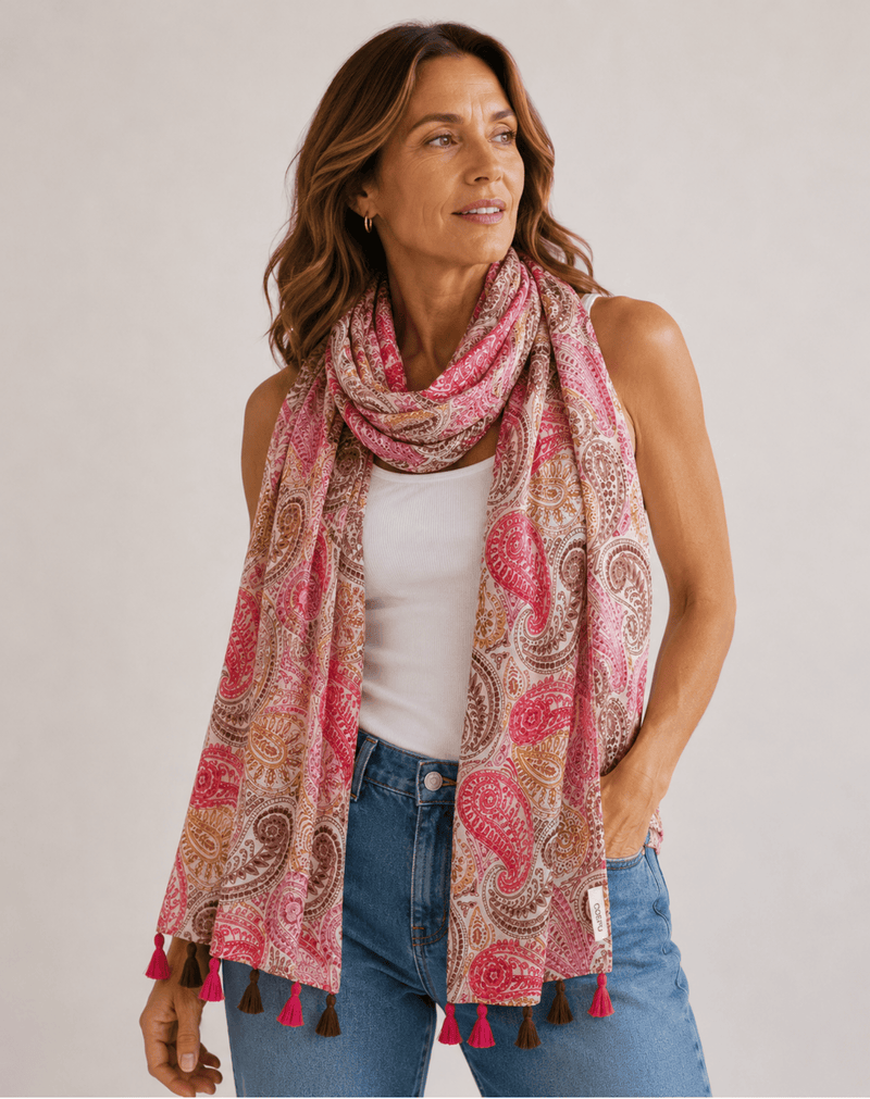Load image into Gallery viewer, Corfu Womens Summer Scarf - Perfect Paisley
