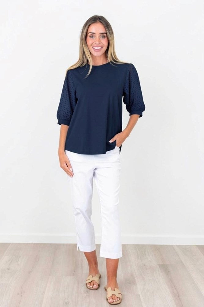 Load image into Gallery viewer, Maglia Womens Bonnie Embellished Sleeve Top
