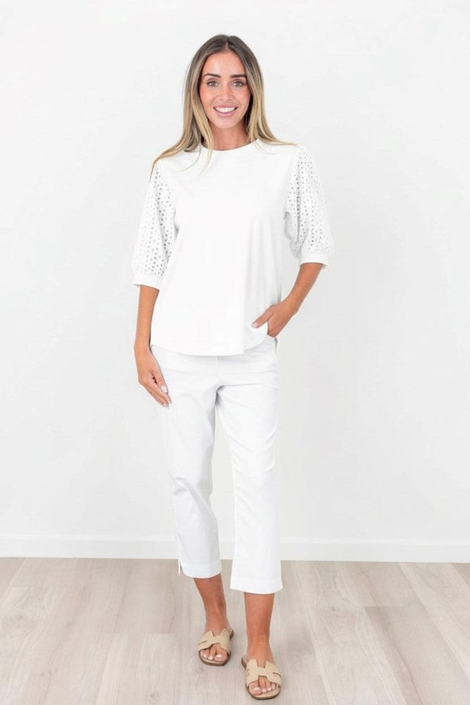 Load image into Gallery viewer, Maglia Womens Bonnie Embellished Sleeve Top
