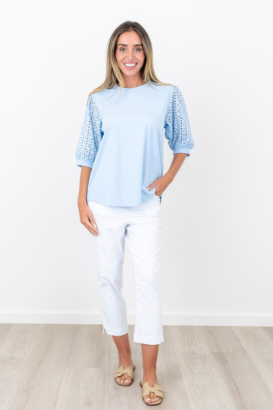 Maglia Womens Bonnie Embellished Sleeve Top