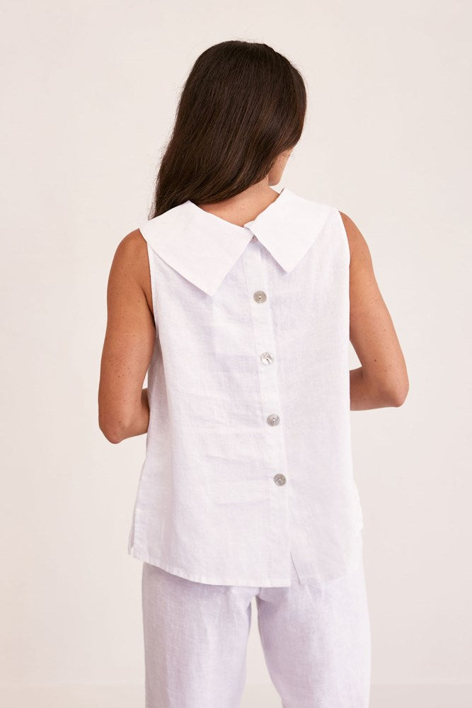 Load image into Gallery viewer, See Saw Womens Button Back Cowl Neck Top - White
