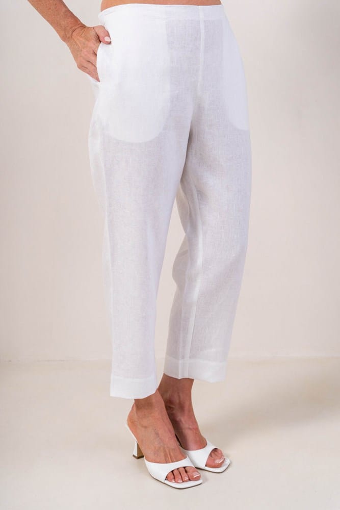 Load image into Gallery viewer, See Saw Womens 100% Linen 7/8 Flat Front Pant
