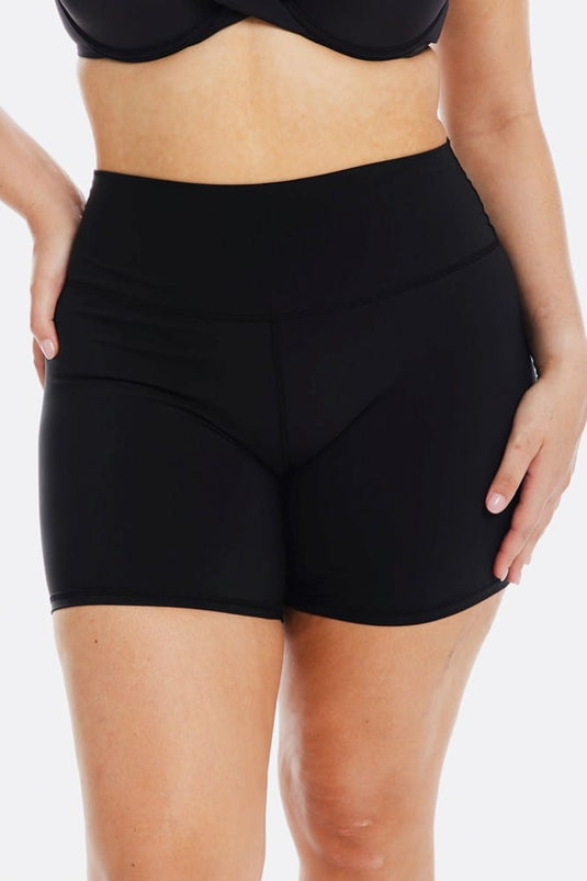 Togs Womens Black Microfibre Long Boyleg