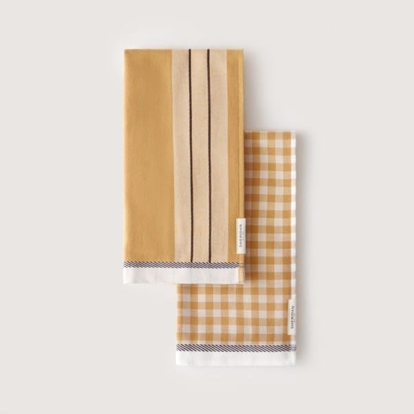 Load image into Gallery viewer, Sheridan Este Tea Towel 2pk - Caramel
