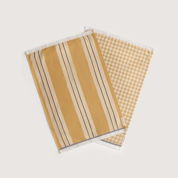 Load image into Gallery viewer, Sheridan Este Tea Towel 2pk - Caramel
