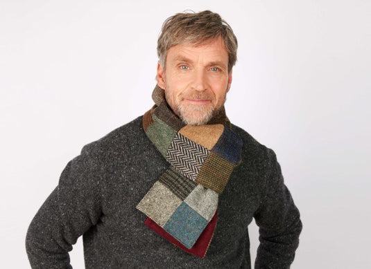 Hanna Hats Scarf Patchwork Tweed / Corduroy