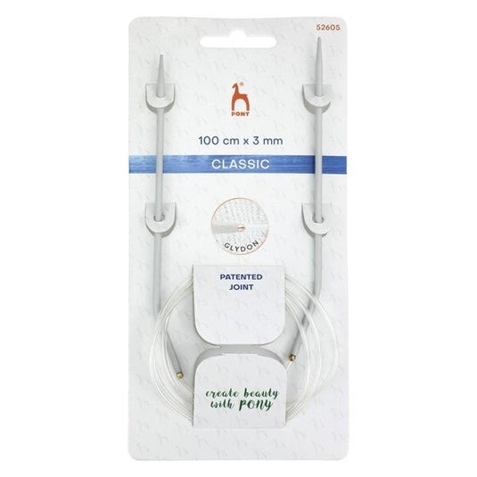 Pony Aluminium Circular Needles 100cn x 3mm