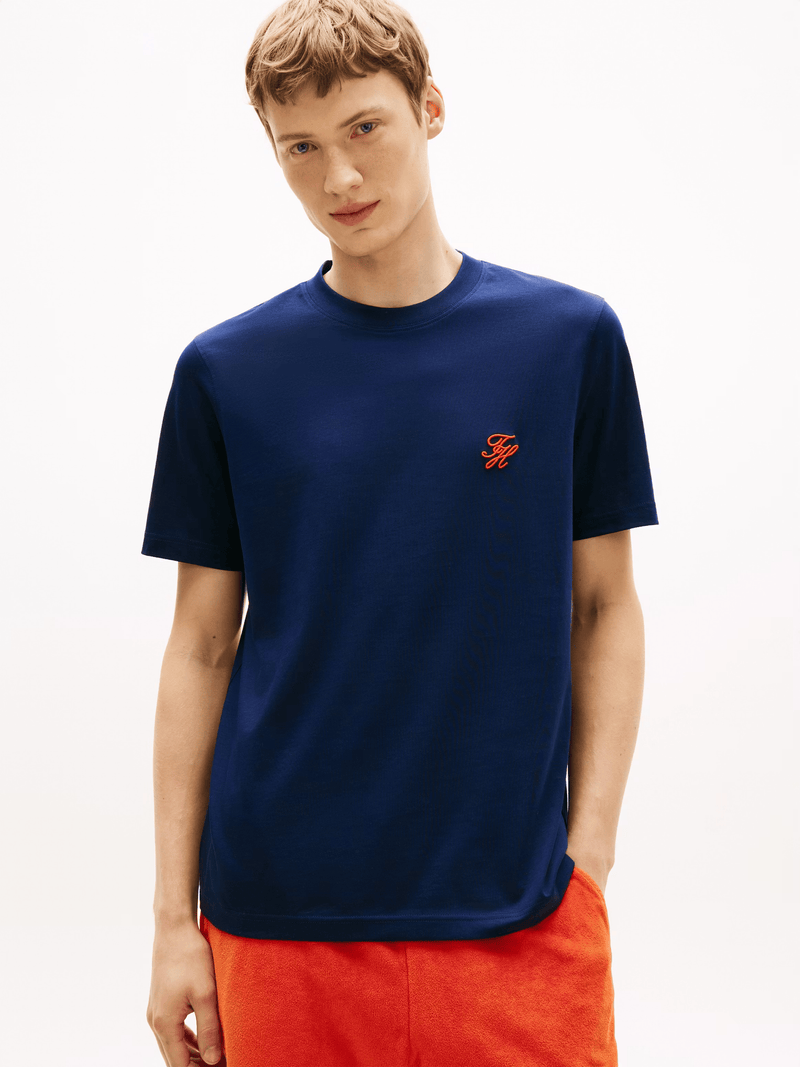 Load image into Gallery viewer, Tommy Hilfiger Mens Script Monogram Swimshop Tee - Carbon Navy
