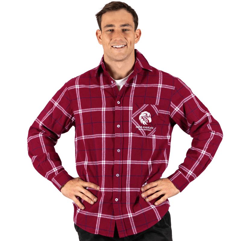 Load image into Gallery viewer, NRL Mens &#39;Mustang&#39; Flannel Shirt - Eagles
