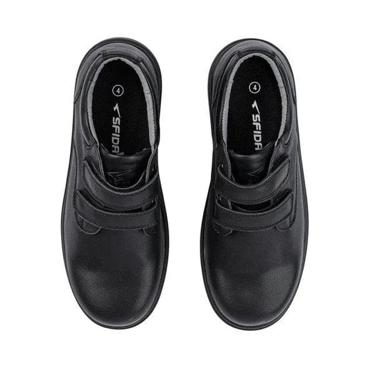 Sfida Kids Class Junior Velcro School Shoes - Black