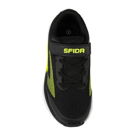 Sfida Boys Tempo Runner with Strap - Black/Lime