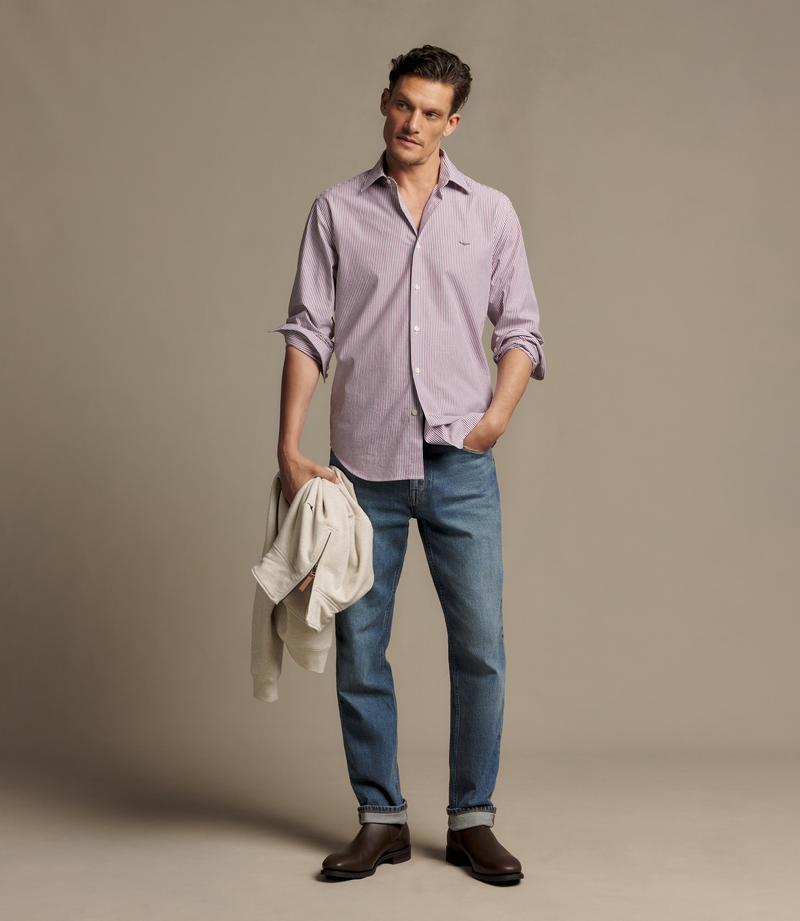 Load image into Gallery viewer, R.M. Williams Mens Sommers Poplin Stripe Shirt
