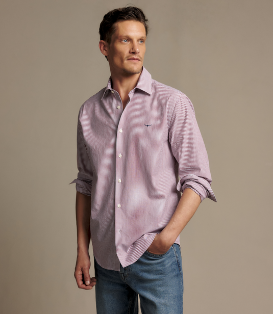 R.M. Williams Mens Sommers Poplin Stripe Shirt
