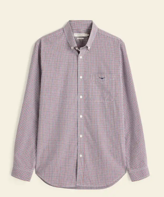 R.M. Williams Mens Whyalla Poplin Check Shirt