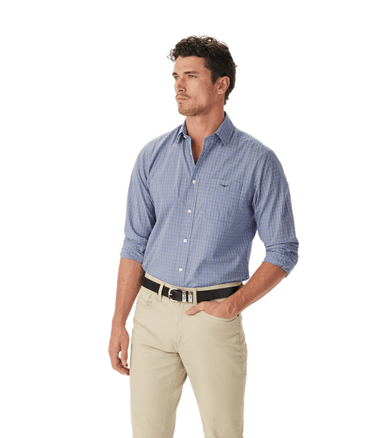 R.M. Williams Mens Ilford Poplin Check Shirt