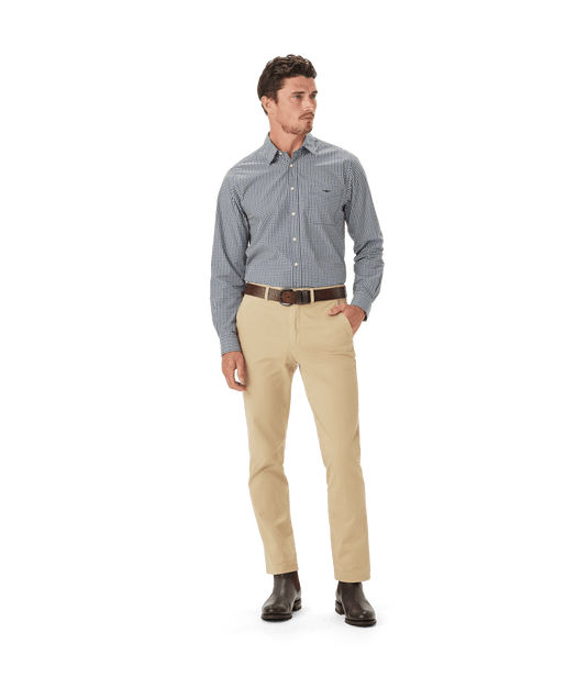 R.M. Williams Mens Classic Poplin Check Shirt