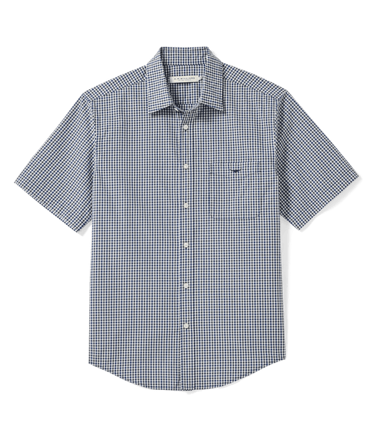 R.M. Williams Mens Classic Poplin Check Short Sleeve Shirt