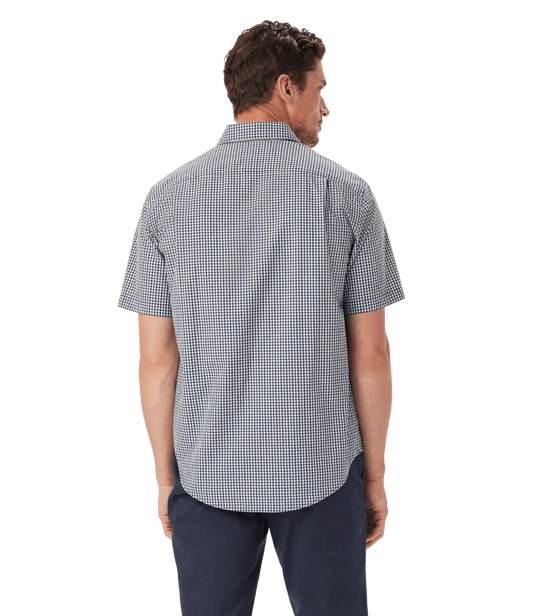 R.M. Williams Mens Classic Poplin Check Short Sleeve Shirt