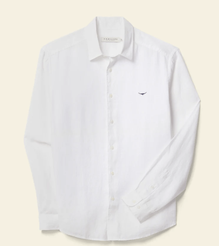Load image into Gallery viewer, R.M. Williams Mens Newman Classic Linen Shirt - White
