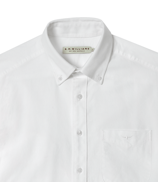 R.M. Williams Mens Collins Oxford Shirt - White