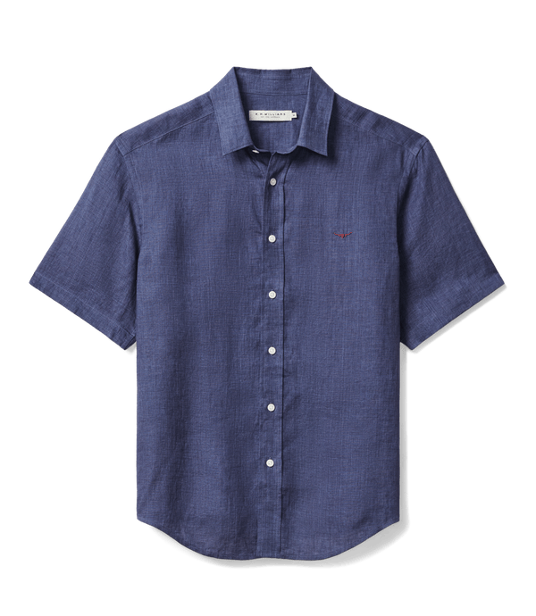 R.M. Williams Mens Newman Linen Short Sleeve Shirt