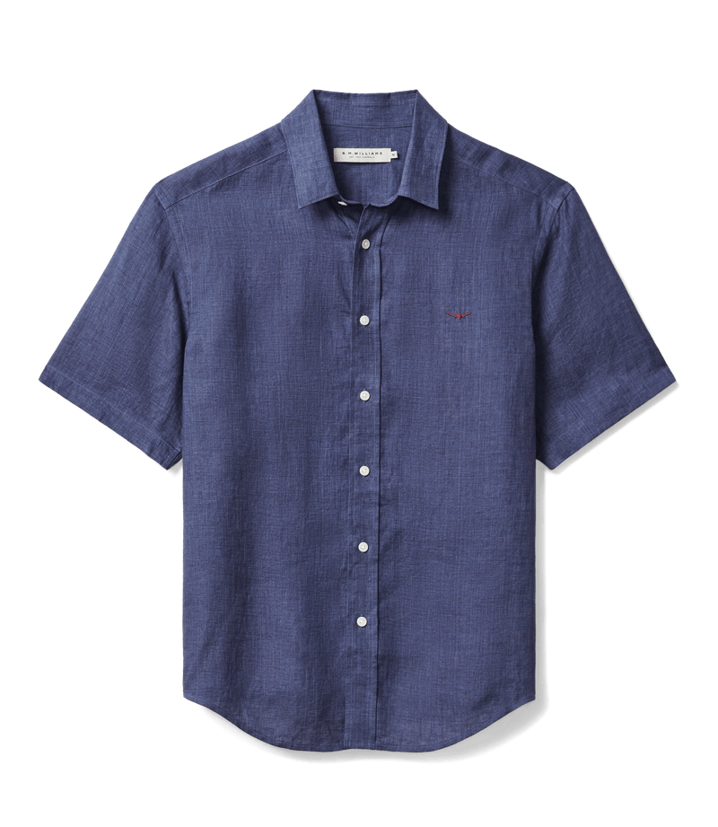 Load image into Gallery viewer, R.M. Williams Mens Newman Linen Short Sleeve Shirt
