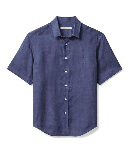 R.M. Williams Mens Newman Linen Short Sleeve Shirt
