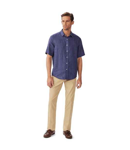 R.M. Williams Mens Newman Linen Short Sleeve Shirt