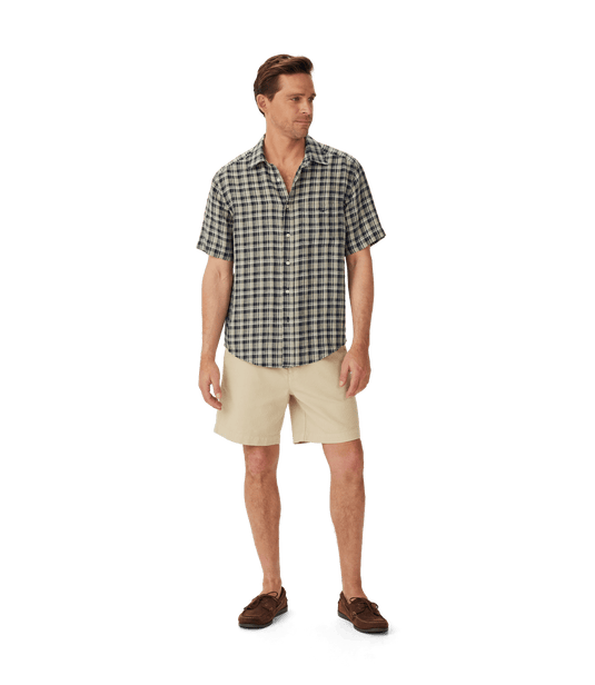 R.M. Williams Mens Toby Linen Short Sleeve Shirt