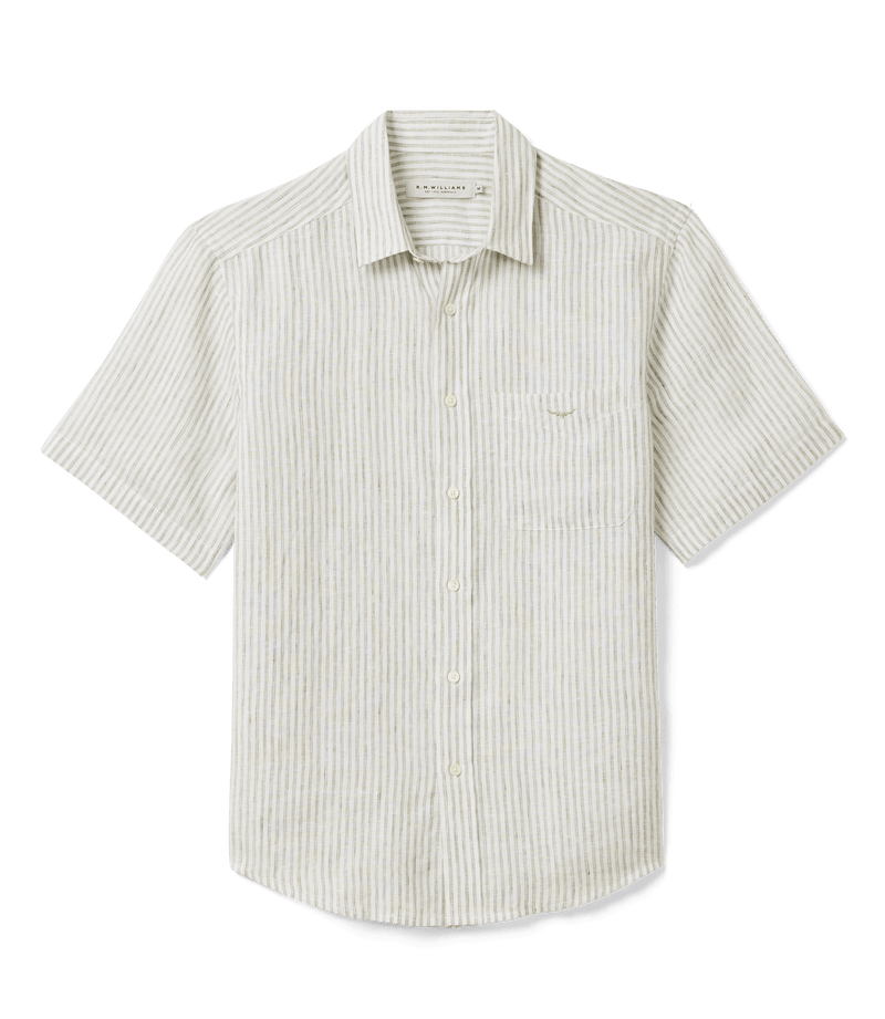 Load image into Gallery viewer, R.M. Williams Mens Charles Linen Short Sleeve Shirt
