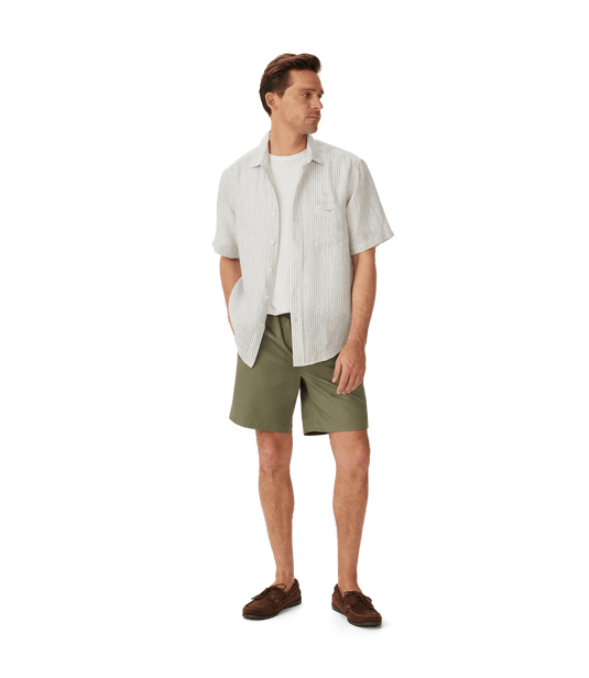 R.M. Williams Mens Charles Linen Short Sleeve Shirt