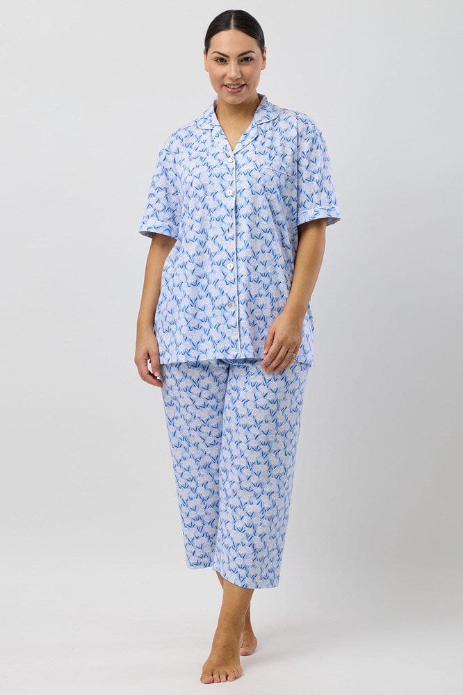Load image into Gallery viewer, Schrank Womens Daisies 3/4 Pyjama Set - Blue
