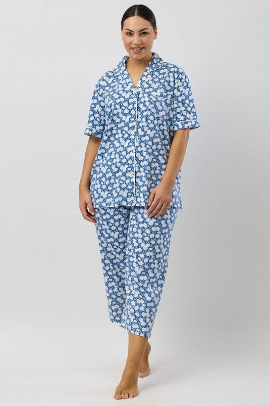 Schrank Womens Daisies 3/4 Pyjama Set - Denim