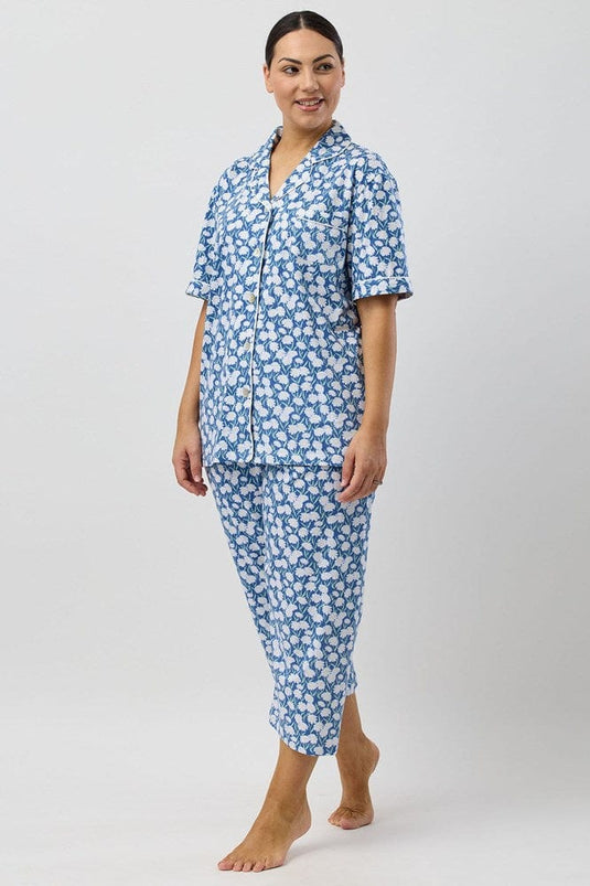 Schrank Womens Daisies 3/4 Pyjama Set - Denim