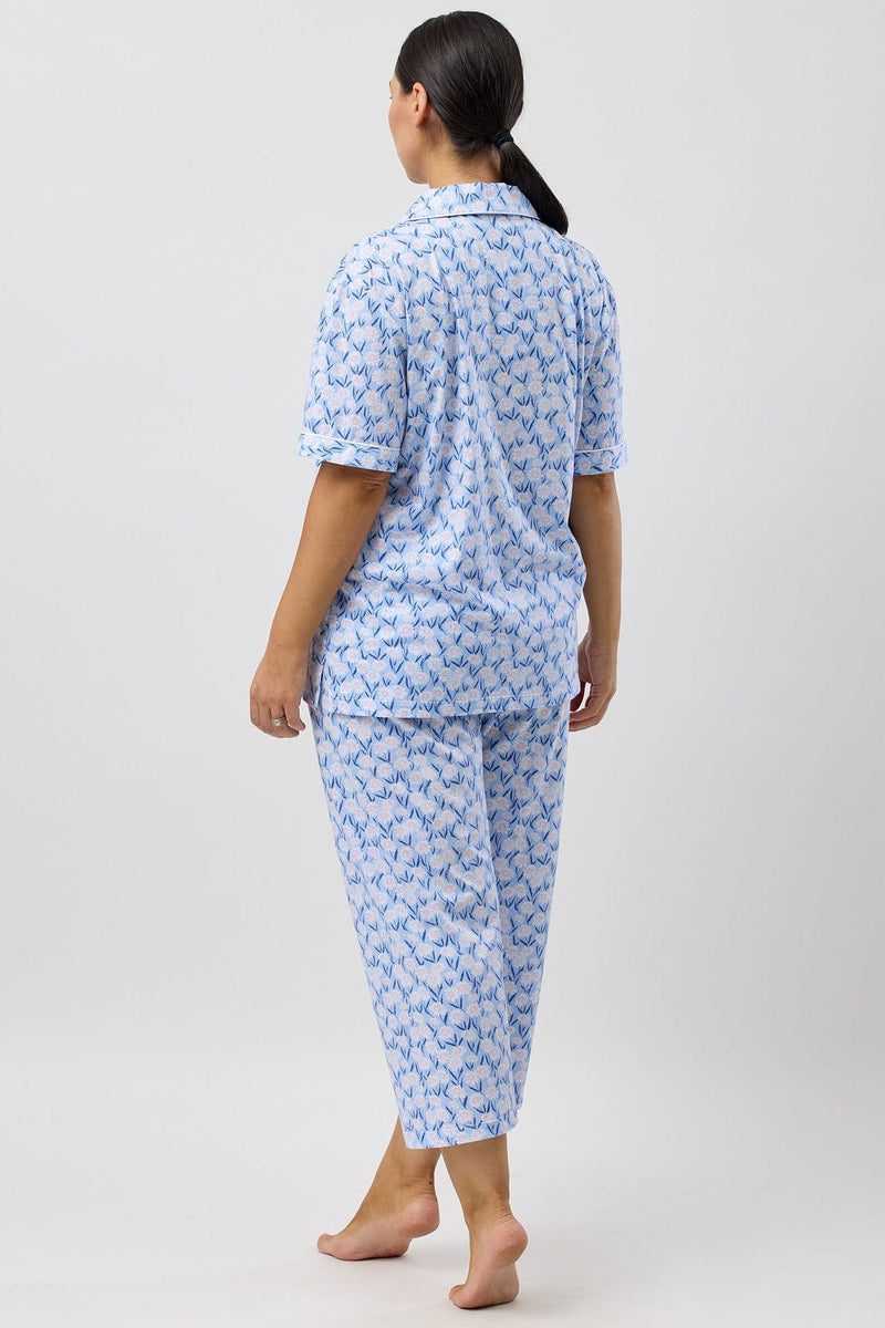 Load image into Gallery viewer, Schrank Womens Daisies 3/4 Pyjama Set - Blue
