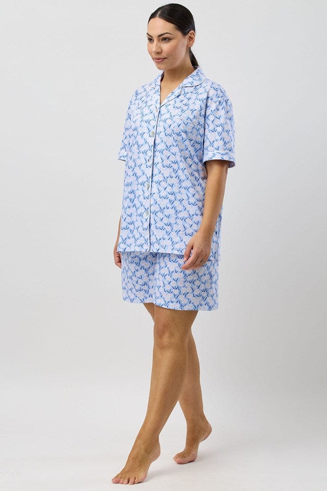 Load image into Gallery viewer, Schrank Womens Daisies Short Pyjama Set - Blue

